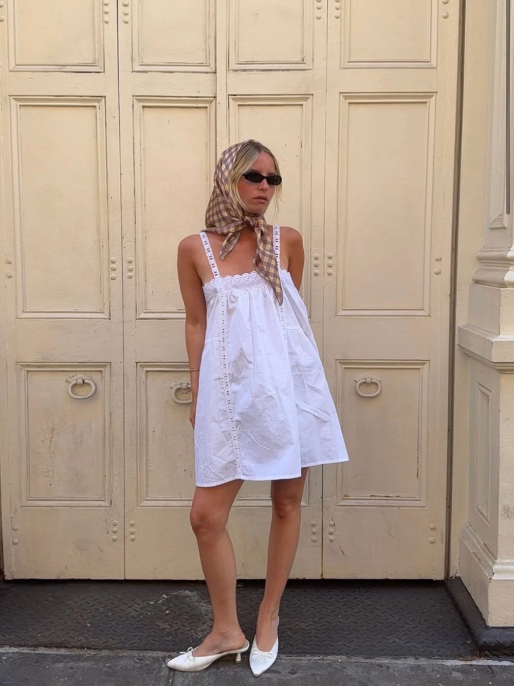 White Eyelet Mini Dress - Lightweight Summer Dress